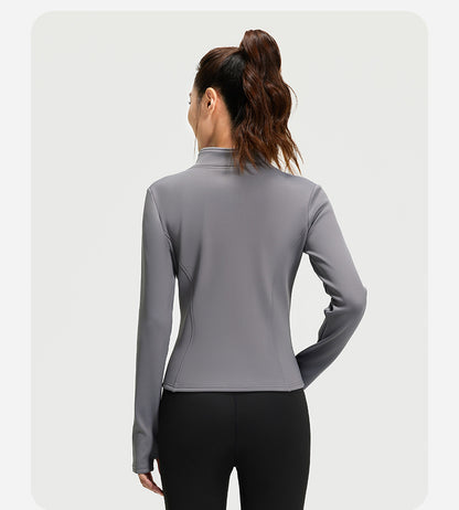 Women’s Winter Thermal Yoga Jacket – Thick Fleece Lined Slim Fit Sports Coat for Fitness, Running & Workout