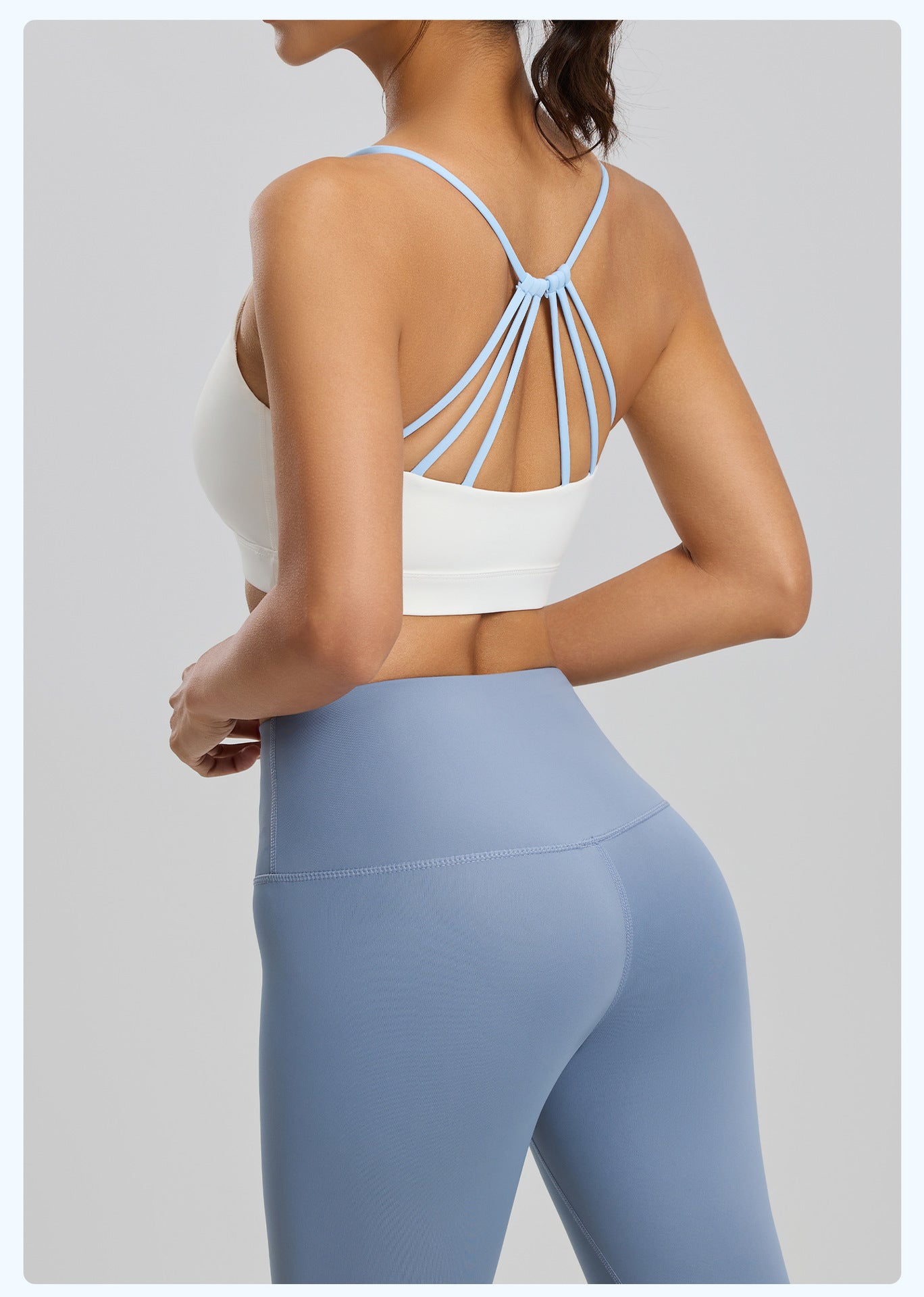 Women's Six String Cross Back Sports Bra, Summer Dopamine Thin Style, Shockproof Yoga Fitness Bra