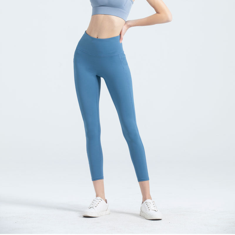 Women's No Front Rise Yoga Pants, High Waist Butt Lifting Workout Leggings, Peach Hip Nylon Naked Feeling Tights