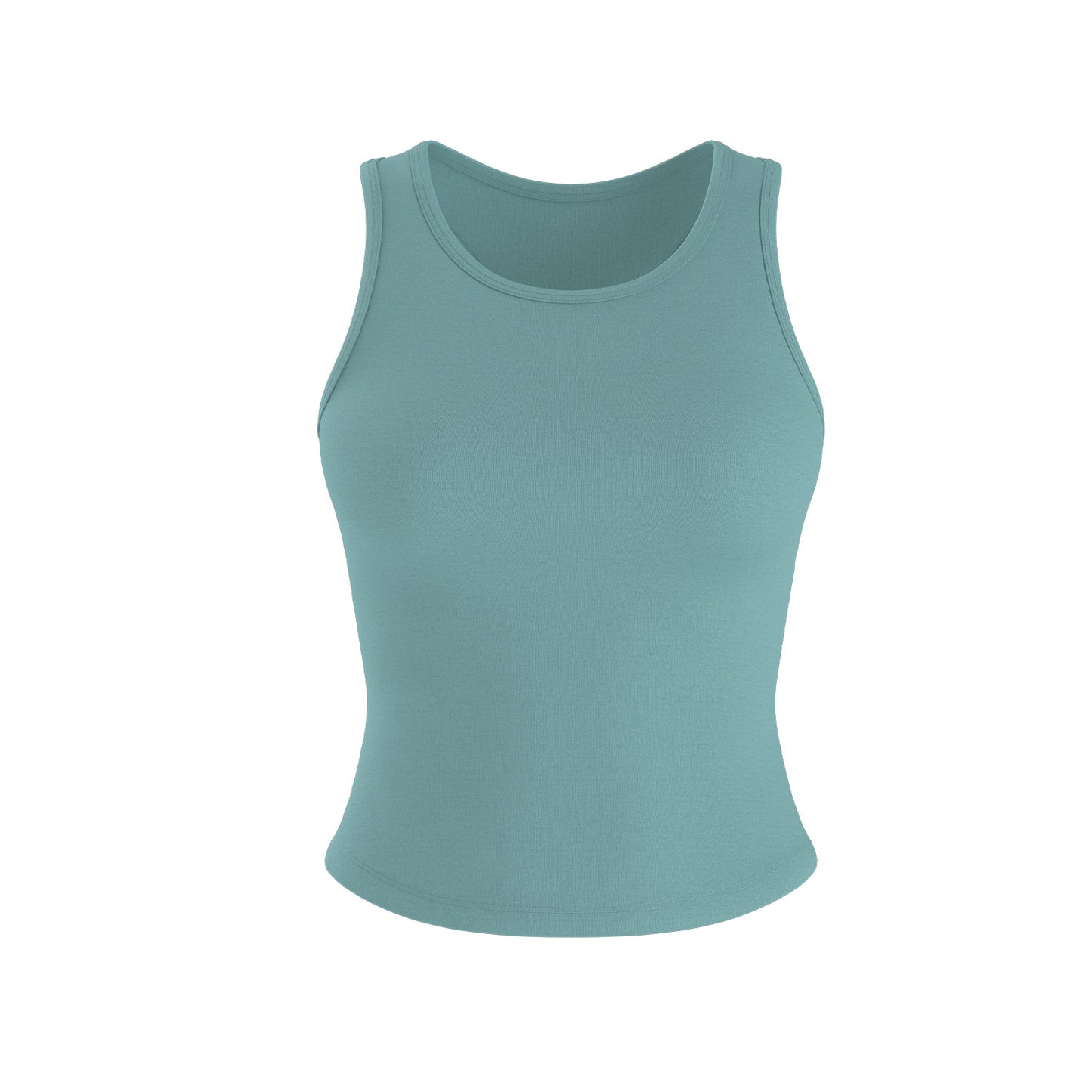 Peach Hip Yoga Tank Top, One-piece Fixed Cup Crew Neck Slim Anti-chafing Sports Vest