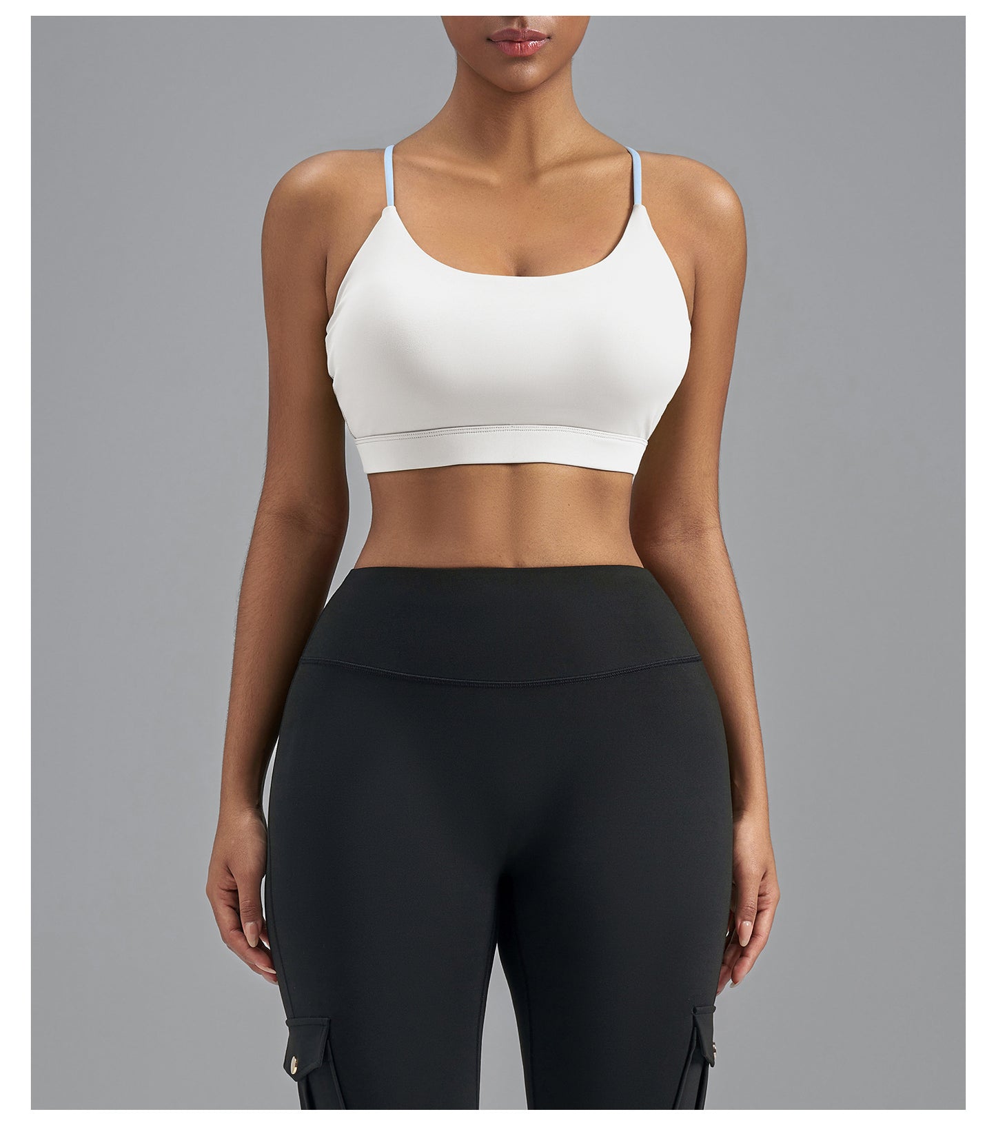 Women's Summer Color Block Sports Bra, High Impact Shockproof Push Up Beauty Back Yoga Workout Top for Running Fitness