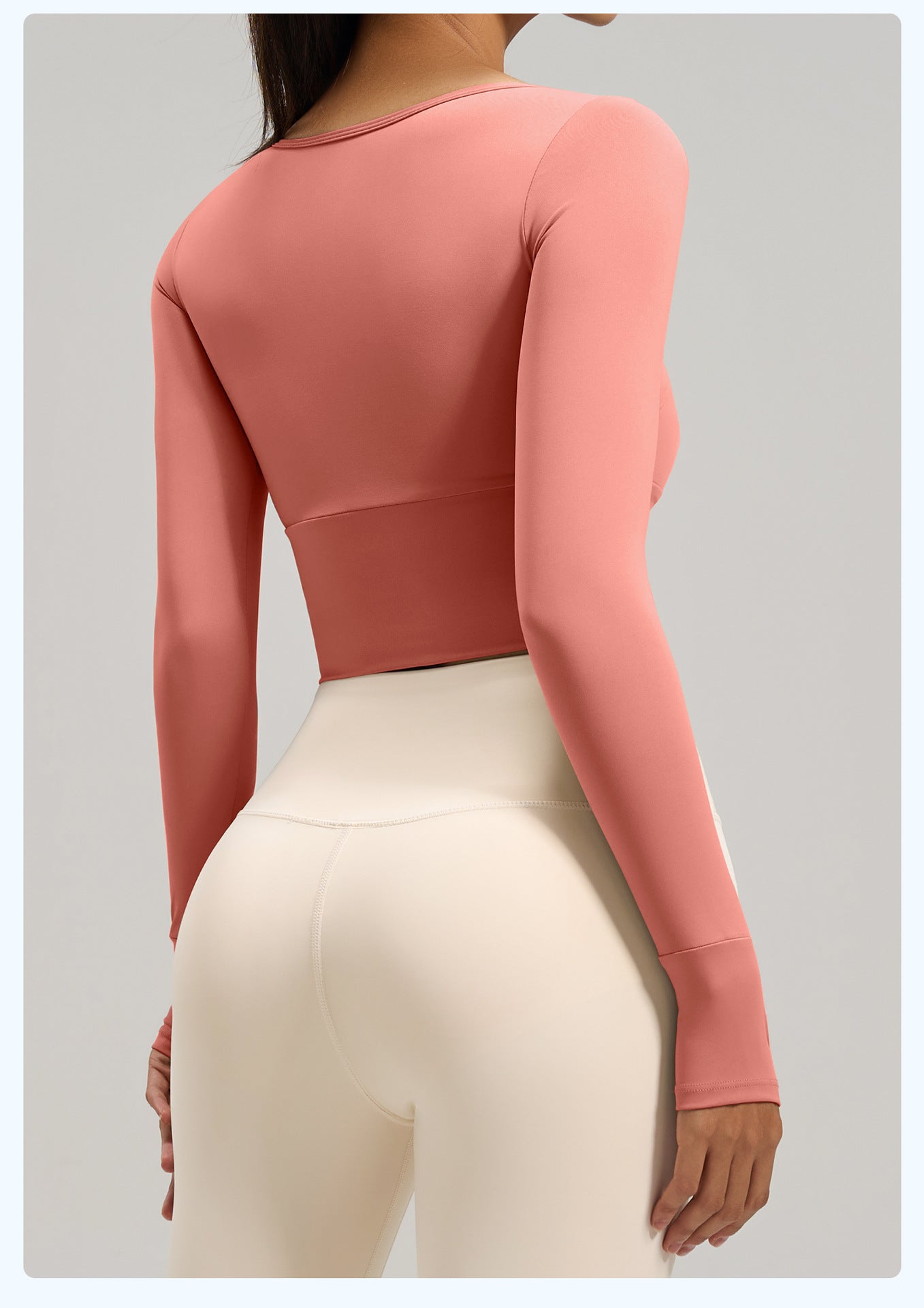 Women's Spliced Long Sleeve Yoga Top with Built-in Bra Pad, Breathable Slim Fit Sports Workout Shirt for Running Fitness