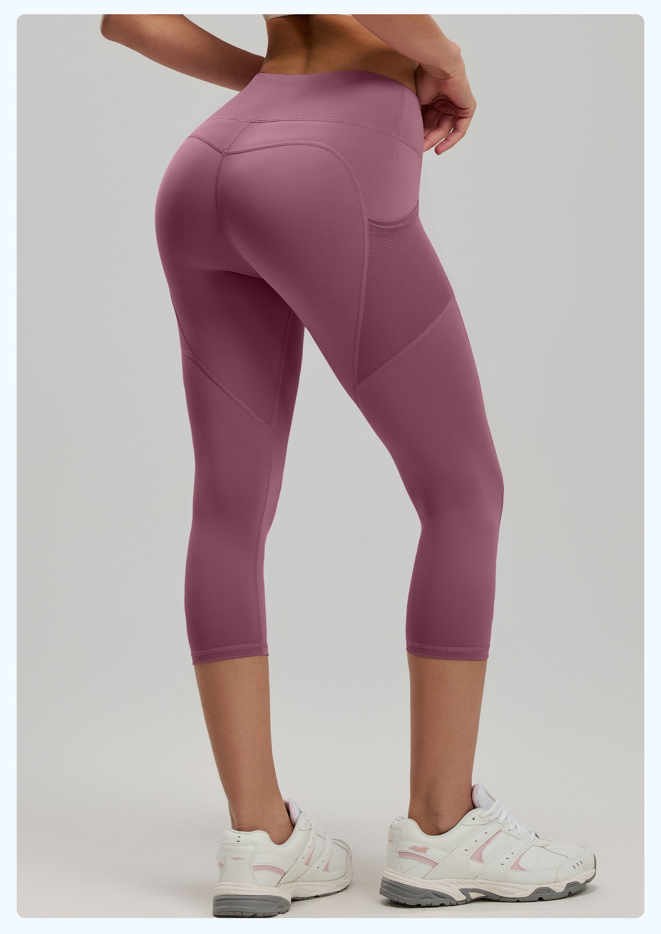 Women's High Waist 7/8 Yoga Pants with Side Pockets, Butt Lifting Booty Sculpting Tight Fitness Leggings