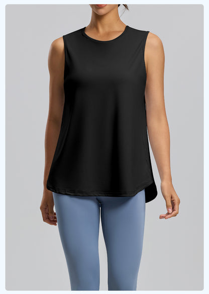 New Women’s Loose Yoga Tank Top, Mesh Back Workout Shirt, Quick-Dry Athletic Top for Running & Fitness
