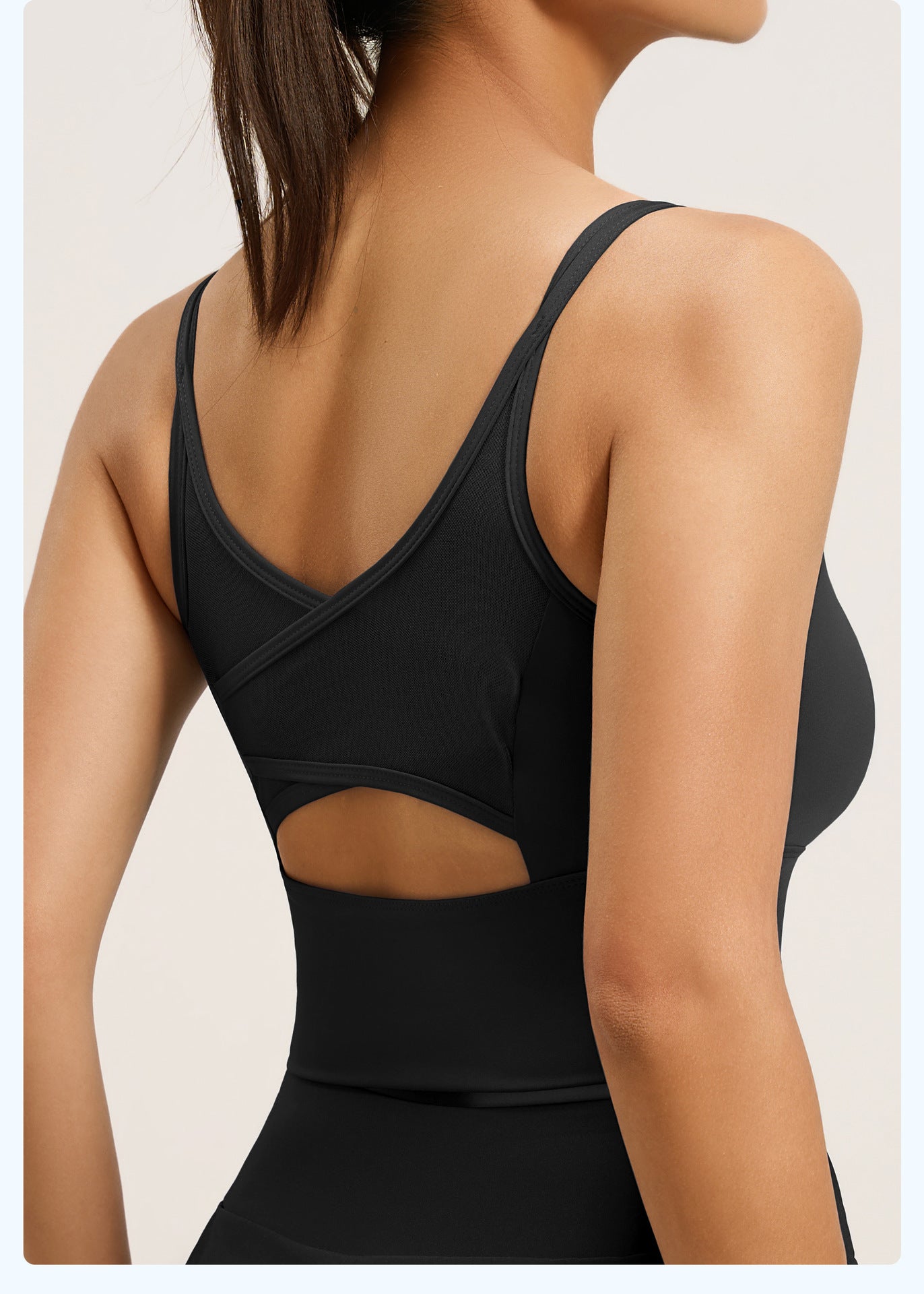 Women's Crisscross Back Sports Bra, Shockproof Push Up Fixed Shape Thin Strap Yoga Fitness Bralette