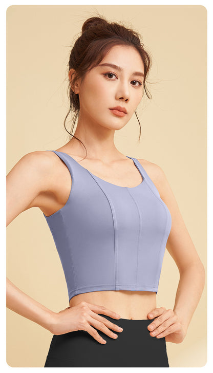 New High-Support Sports Bra, Shock-Absorbent Workout Top, Women's Compression Yoga Fitness Tank
