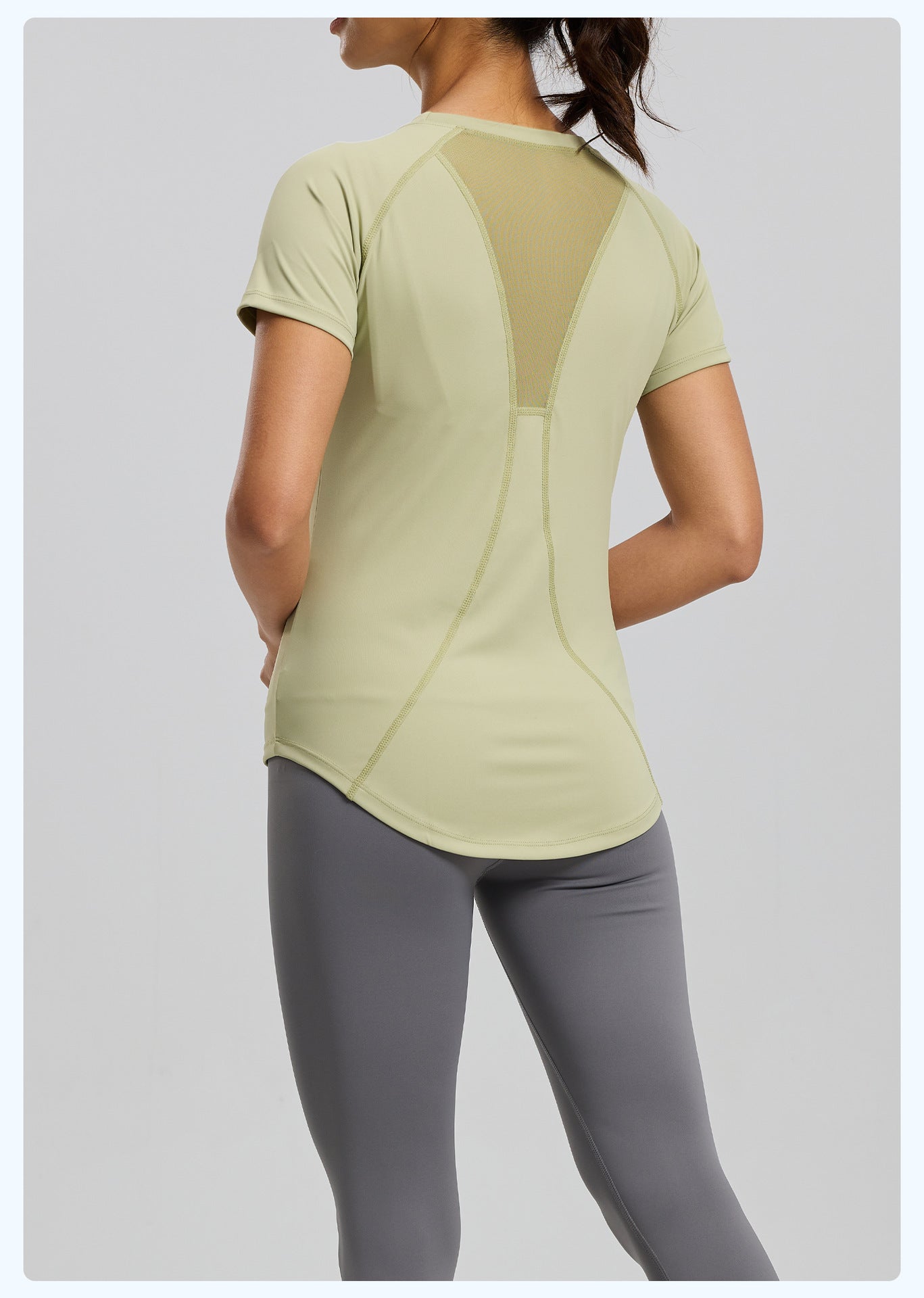 Women's Mesh Yoga Short Sleeve T-Shirt, Breathable Lightweight Fitness Athletic Top, Bust Enhancing & Body Shaping Stretch Sports Tee for Gym, Running & Daily Workout