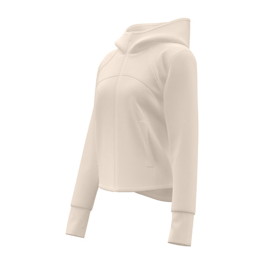 Women's Winter Fleece Lined Thick Sports Jacket, Loose Hooded Casual Yoga Coat with Pockets