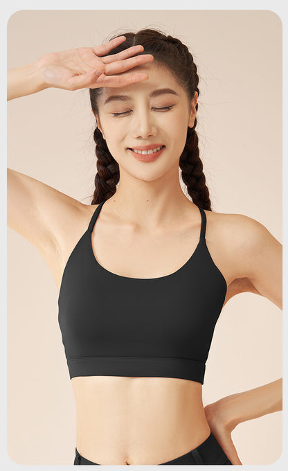 Women's One-Piece Halter Sports Bra, Beauty Back Workout Top for Yoga & Fitness