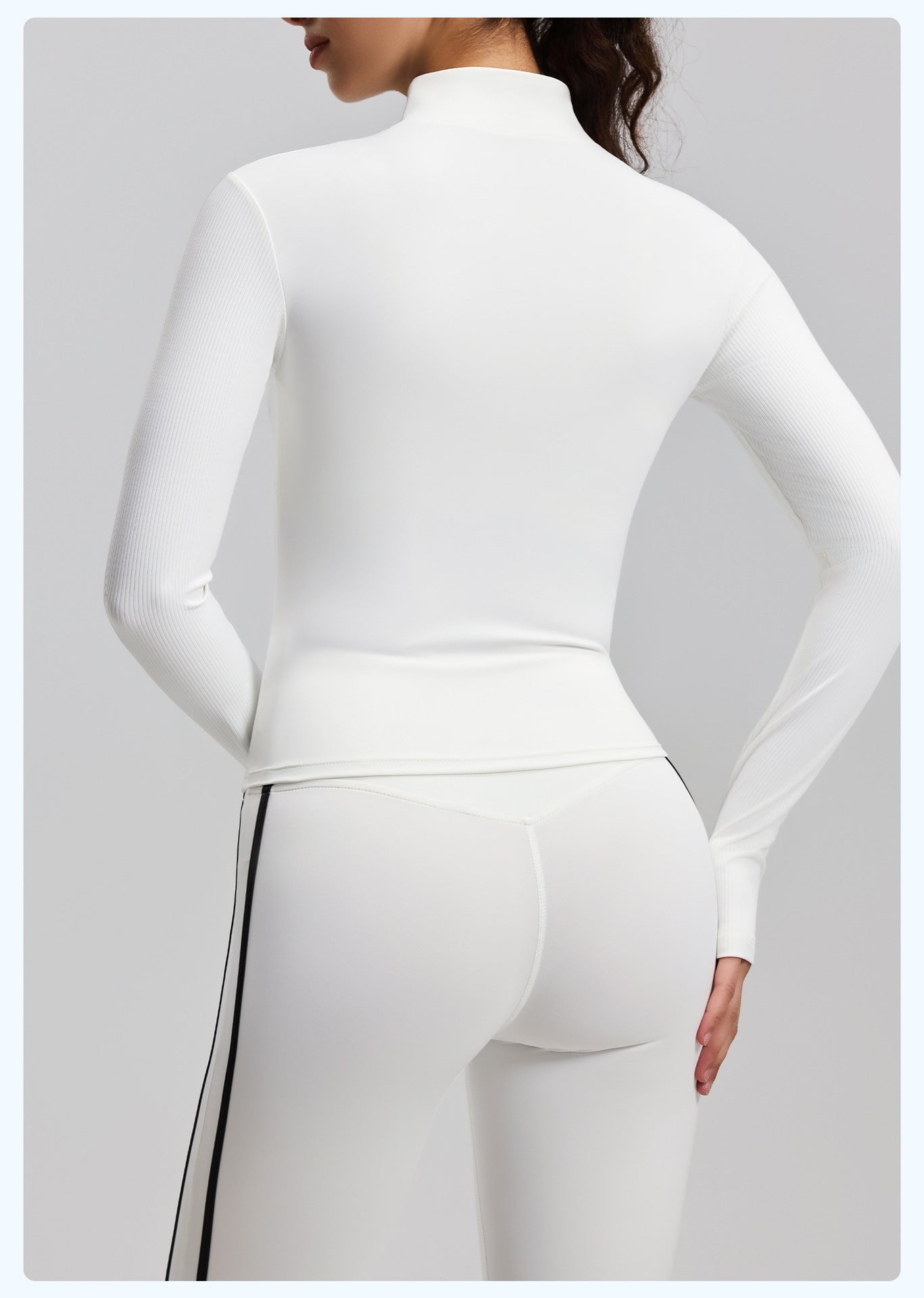 Women's New Striped Sports Jacket, Slim Fit Stand Collar, Outdoor Running Yoga Jacket