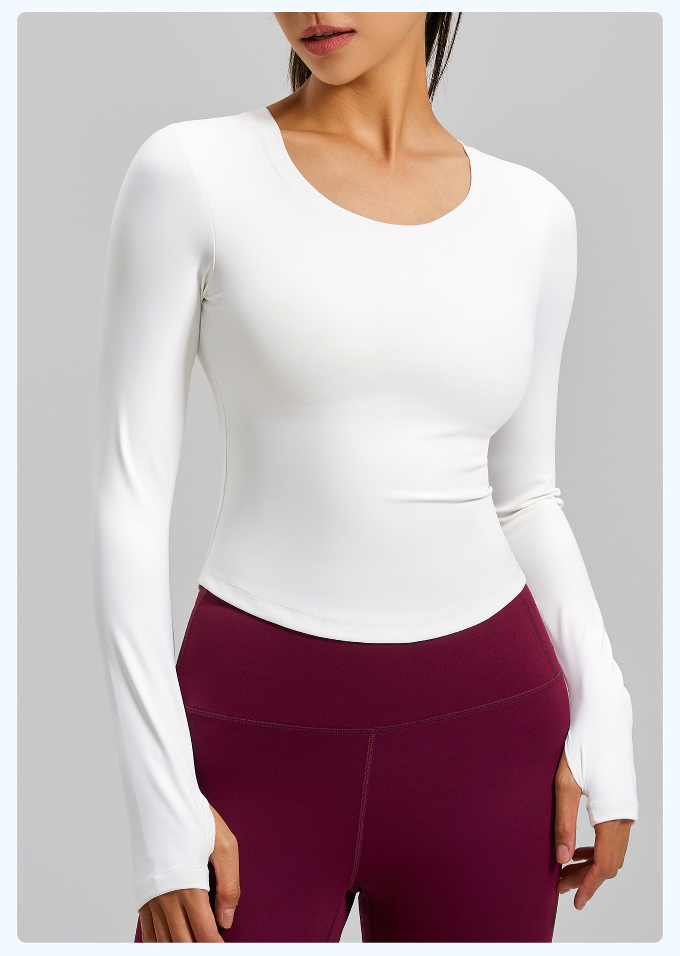 Women's New Long Sleeve Sports Top, Naked Feeling Slim Fit Running Shirt, Built-in Bra Yoga Workout Tee