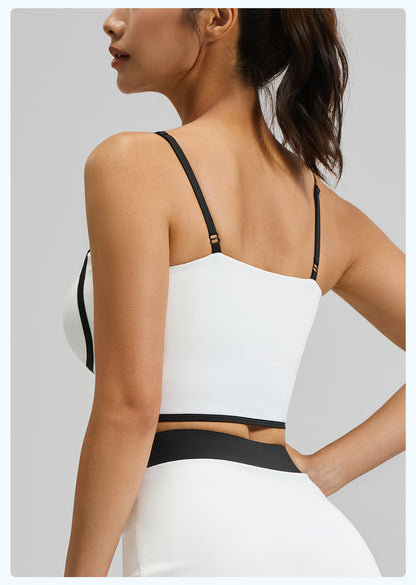 Summer New Streamlined Yoga Sports Bra, Removable Pads Adjustable Straps Beauty Back Fitness Workout Tank Top