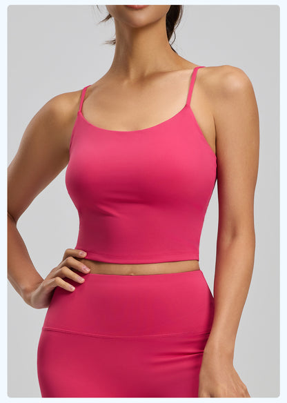 New Style Beauty Back Sports Bra Tank Top for Women, Built-in Cup Camisole, Wearable Outside Yoga Workout Bra