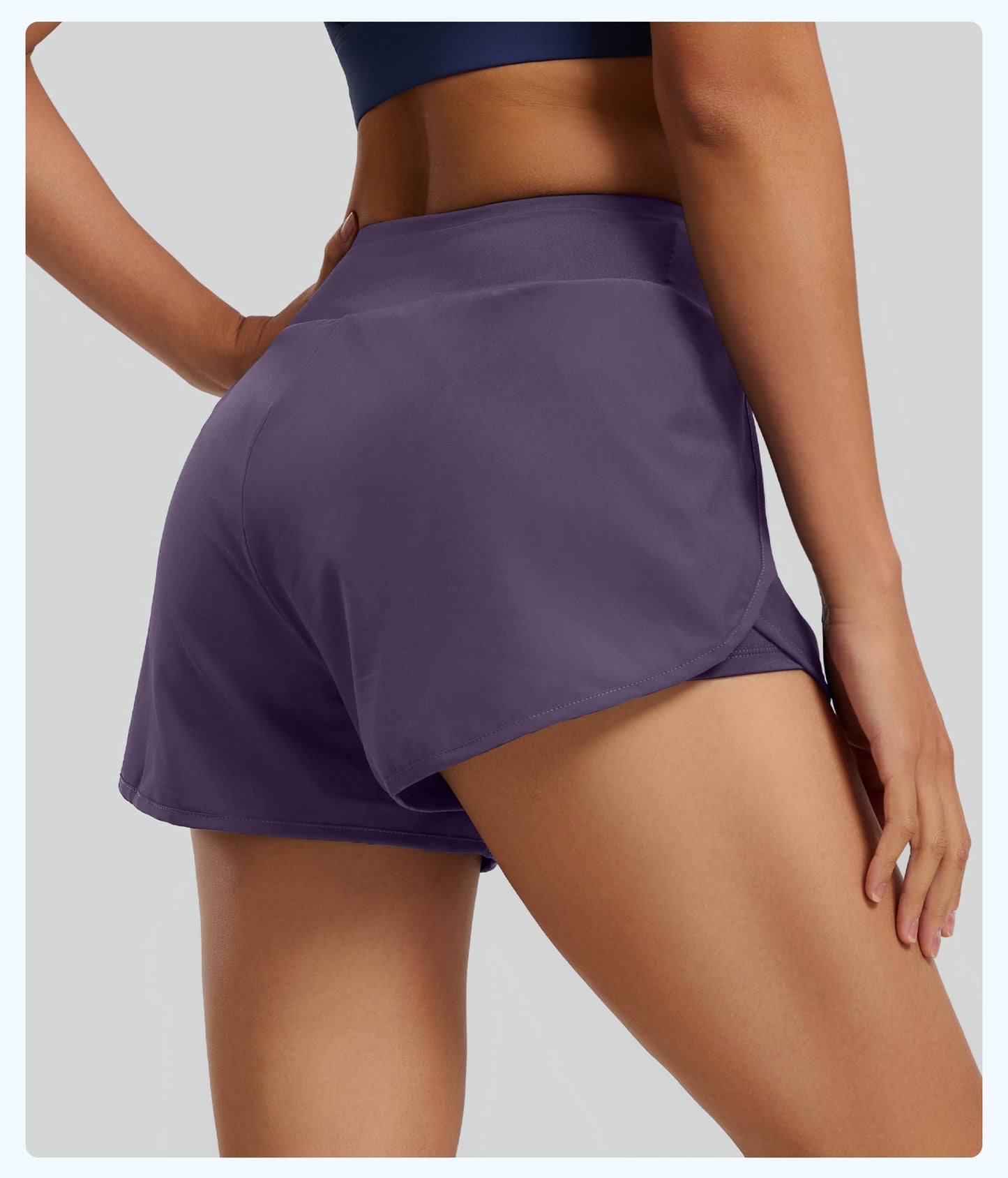 Women's Fake Two-Piece Sports Shorts, Breathable Anti-Exposure, Side Pockets, 3-Inch Running Fitness Yoga Shorts