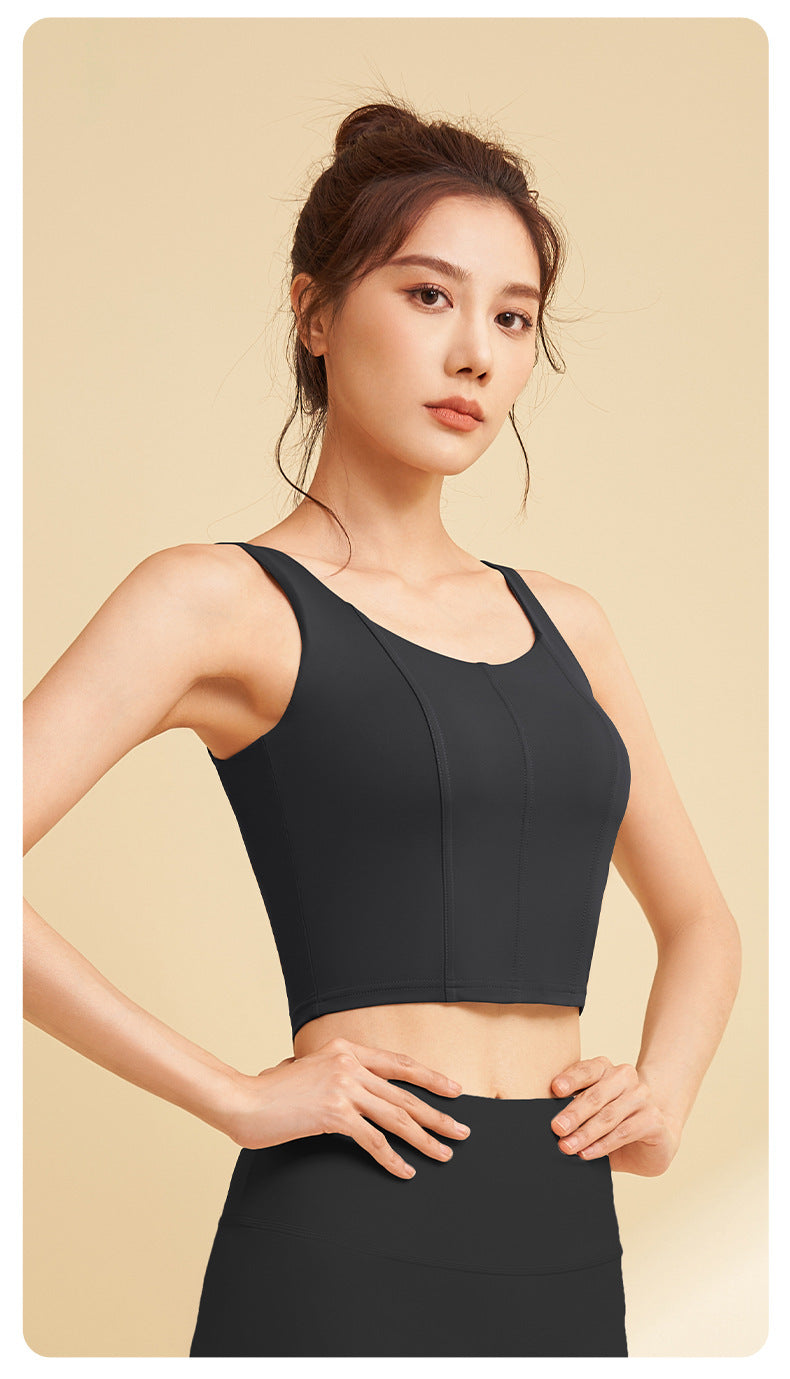 New High-Support Sports Bra, Shock-Absorbent Workout Top, Women's Compression Yoga Fitness Tank