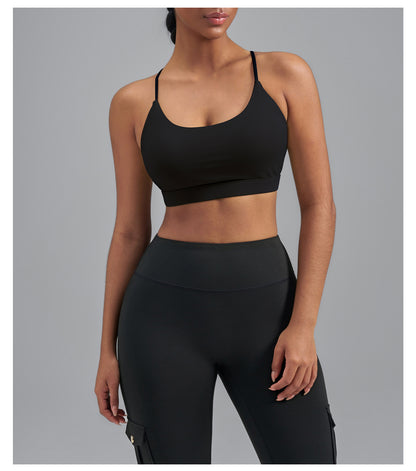 Women's Summer Color Block Sports Bra, High Impact Shockproof Push Up Beauty Back Yoga Workout Top for Running Fitness