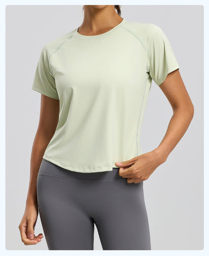 Women's New Summer Loose Mesh Yoga Short Sleeve Top, Breathable Lightweight Sports Fitness T-Shirt, Ideal for Running, Workout and Daily Casual Active Wear