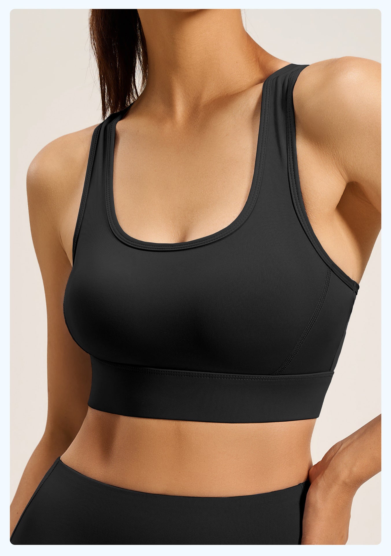 Women's Racer Back Sports Bra Adjustable Hook Closure High Support Shockproof Yoga Bra