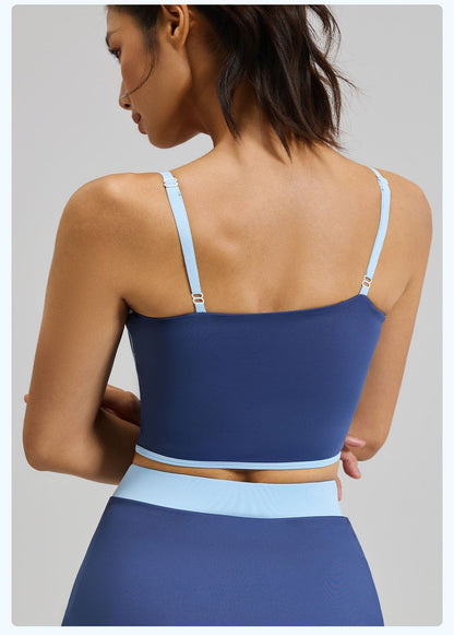 Summer New Streamlined Yoga Sports Bra, Removable Pads Adjustable Straps Beauty Back Fitness Workout Tank Top