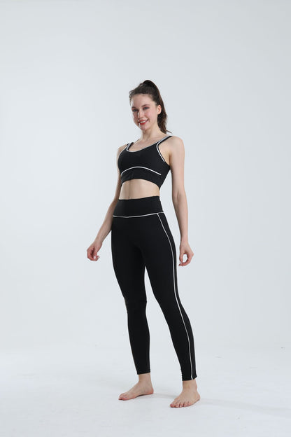 Women's 2 Piece Yoga Set – Sexy Back Sports Bra, High Waist Tummy Control Hip Lifting Leggings, Stretch Fitness Outfits