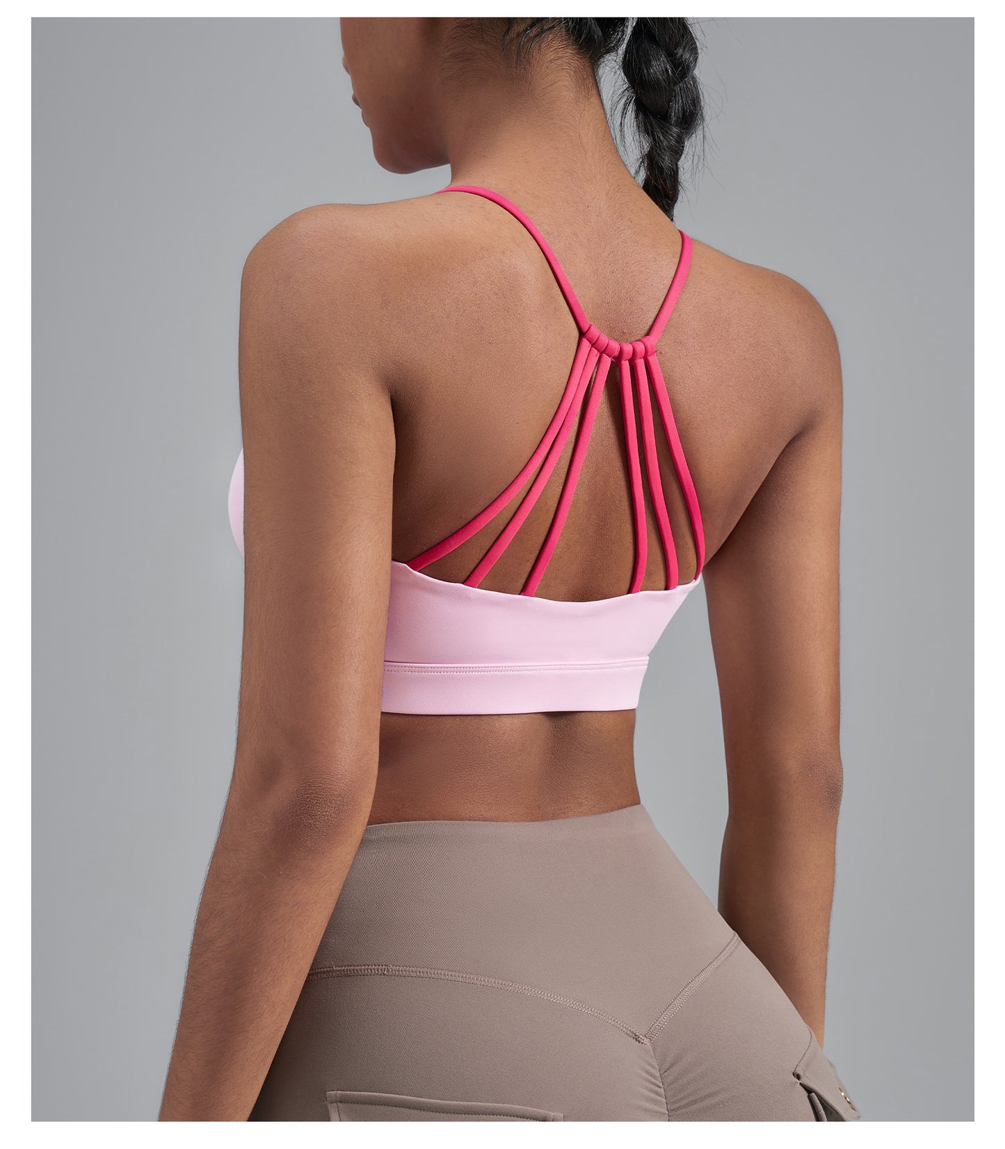 Women's Summer Color Block Sports Bra, High Impact Shockproof Push Up Beauty Back Yoga Workout Top for Running Fitness