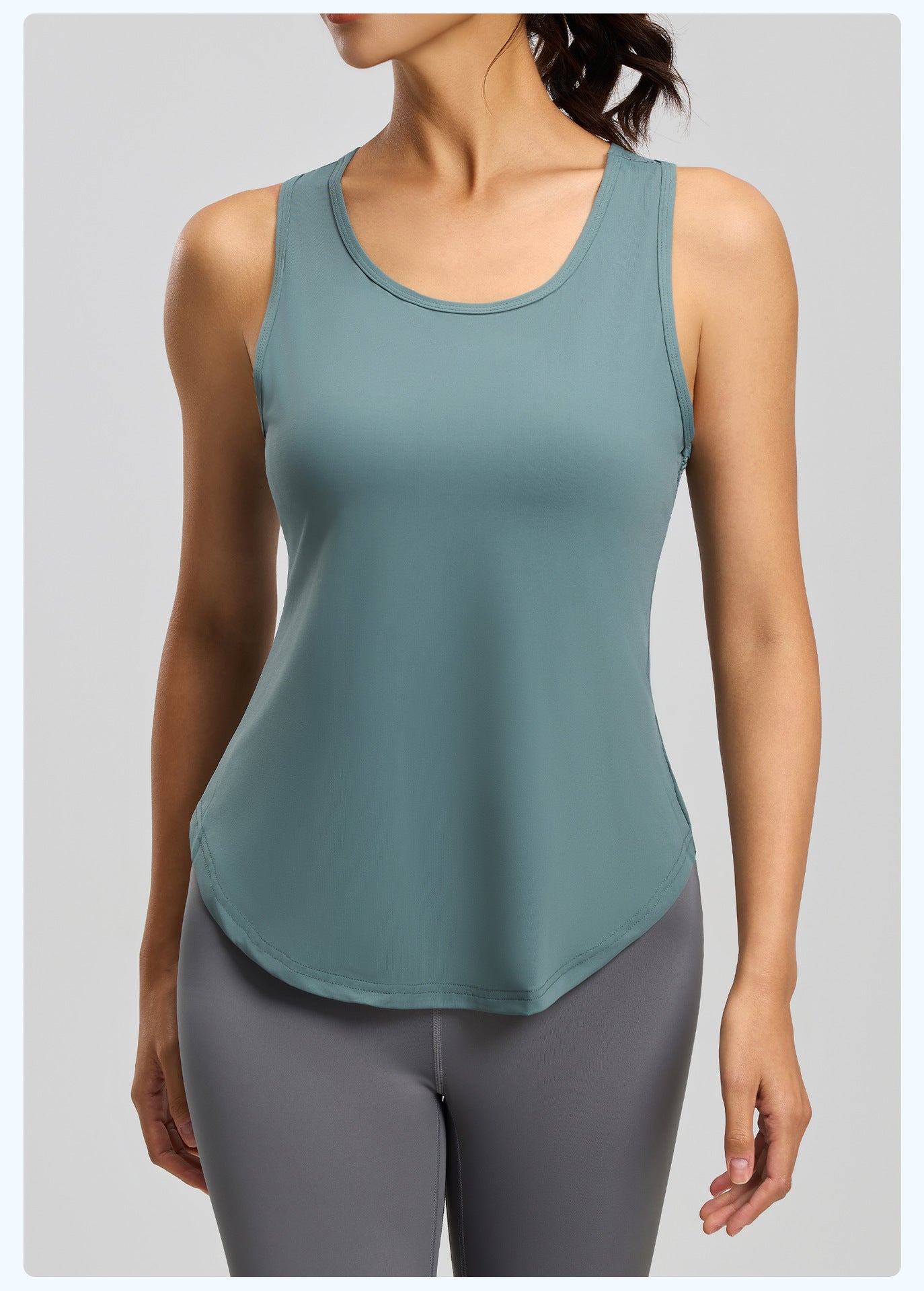 Women's Breathable Mesh Sports Tank, Hollow-Out Beauty Back Design, Nude Feeling Yoga Top