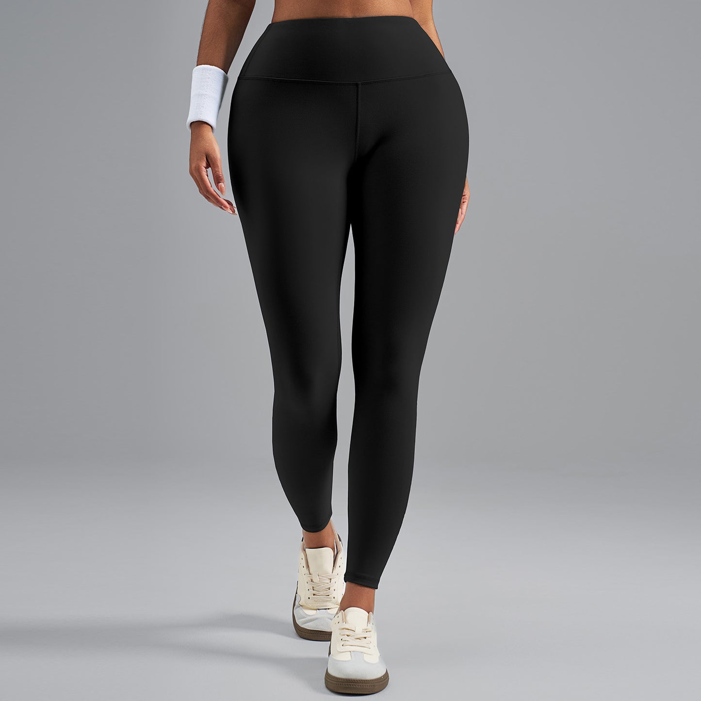 Plus Size Women High Waist Yoga Leggings, Stretchy Fabric Hip Shaping Cut Fitness Workout Pants