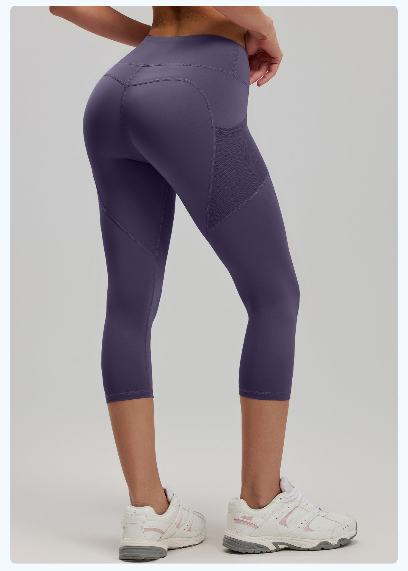 Women's High Waist 7/8 Yoga Pants with Side Pockets, Butt Lifting Booty Sculpting Tight Fitness Leggings