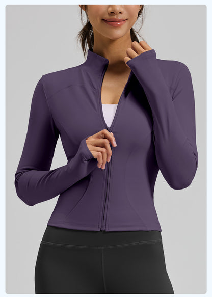 Women’s Winter Thermal Yoga Jacket – Thick Fleece Lined Slim Fit Sports Coat for Fitness, Running & Workout