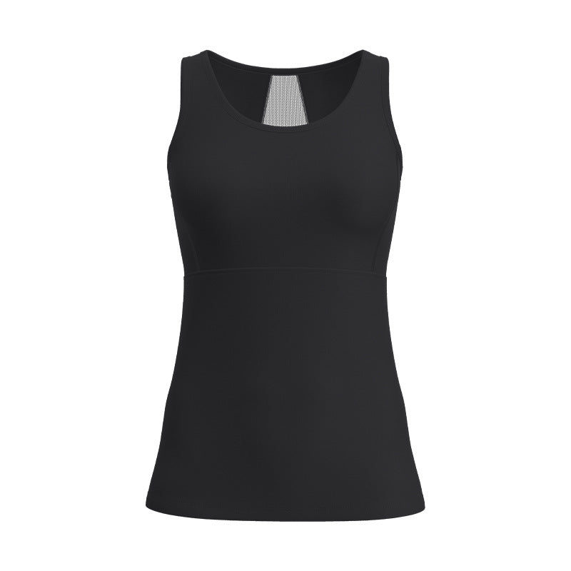 Summer Mesh Cutout Yoga Tank Top, Breathable Nude-Feel Backless Sports Vest, Slim Fit Athletic Top for Women