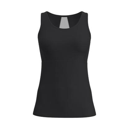 Summer Mesh Cutout Yoga Tank Top, Breathable Nude-Feel Backless Sports Vest, Slim Fit Athletic Top for Women