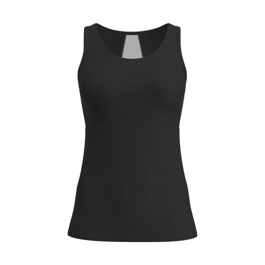 Summer Mesh Cutout Yoga Tank Top, Breathable Nude-Feel Backless Sports Vest, Slim Fit Athletic Top for Women