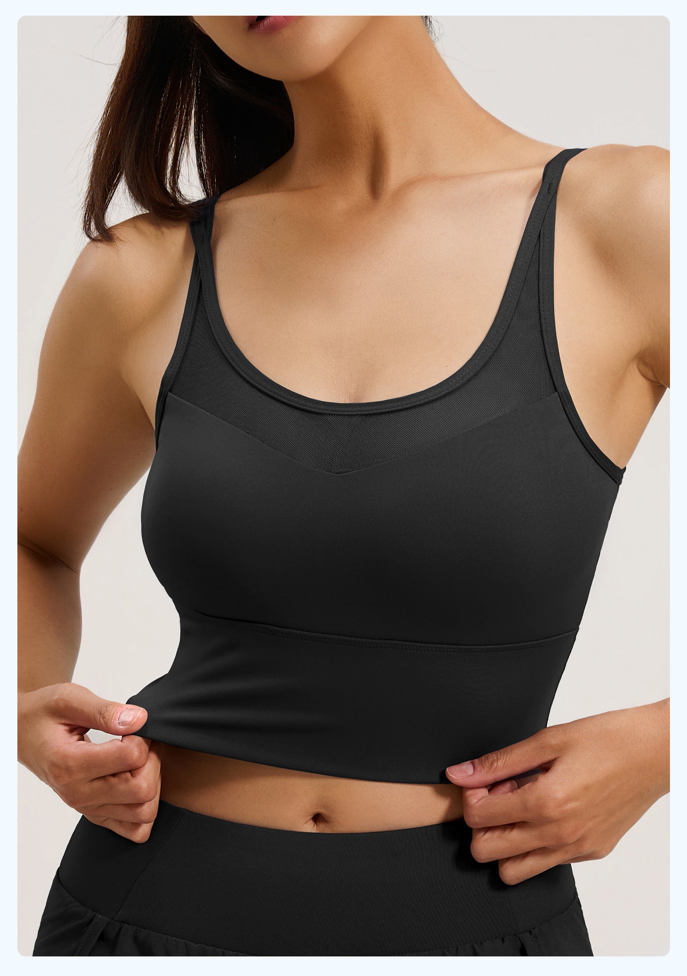 Women's Crisscross Back Sports Bra, Shockproof Push Up Fixed Shape Thin Strap Yoga Fitness Bralette