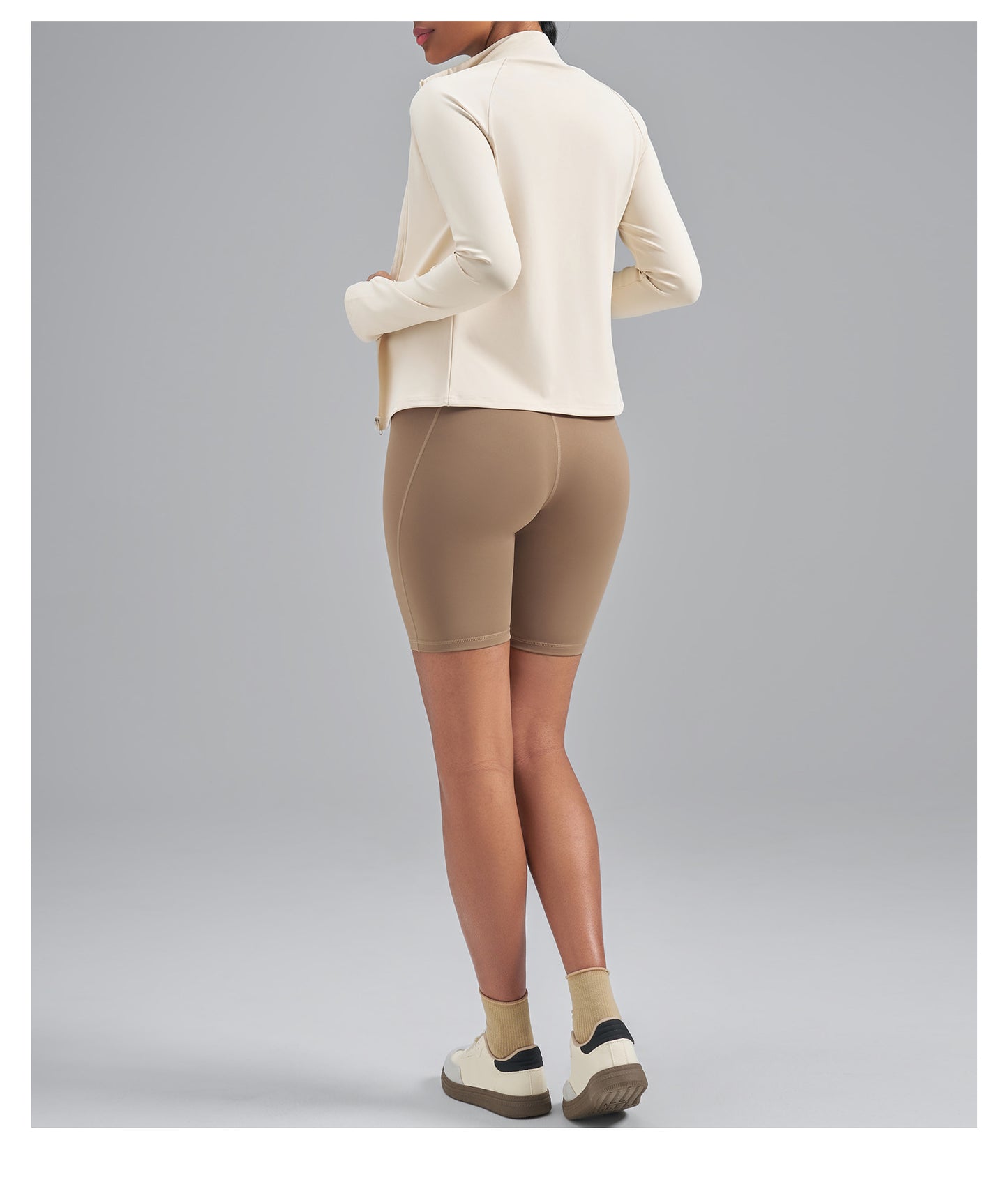 Women’s Color Block Yoga Jacket, Stretchy Fabric Sports Top for Fitness Workout Training