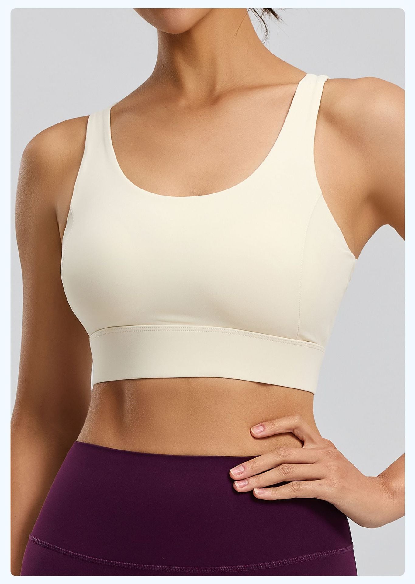 Hole-Sense Yoga Bra Breathable Back Buckle High-Support Shockproof Push-Up Sports Bra for Women