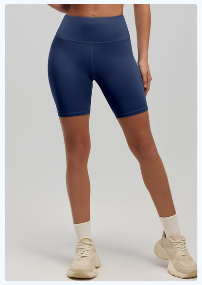 Women's High Waist Yoga Shorts, Butt Lifting Peach Hip 5-Pocket Length Workout Shorts, Stretch Tight Fitness Running Shorts