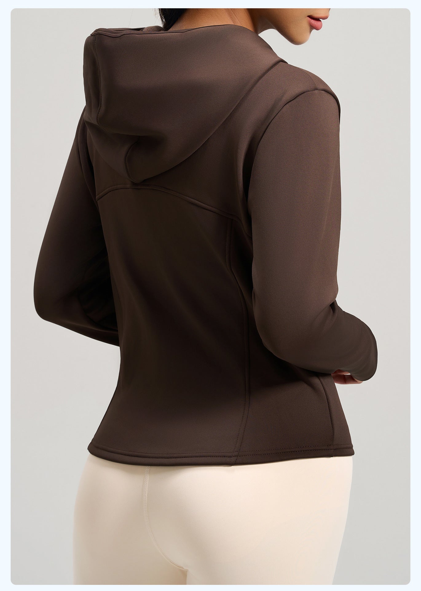 Women's Winter Fleece Lined Thick Sports Jacket, Loose Hooded Casual Yoga Coat with Pockets