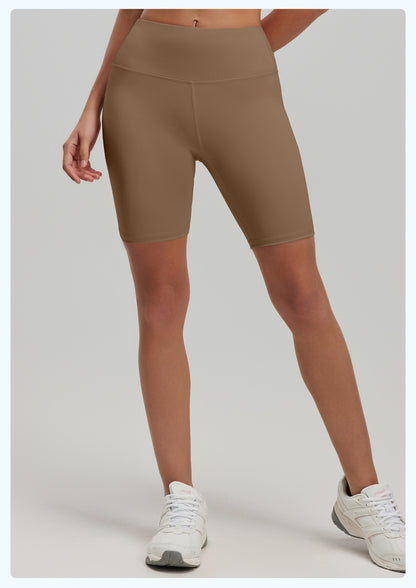 Women's High Waist Yoga Shorts, Butt Lifting Peach Hip 5-Pocket Length Workout Shorts, Stretch Tight Fitness Running Shorts