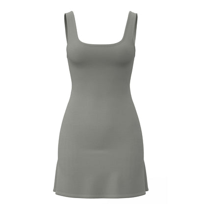 Women's New One-Piece Sports Tennis Dress, Built-in Chest Pad, Anti-Exposure, Beautiful Back Yoga Dress