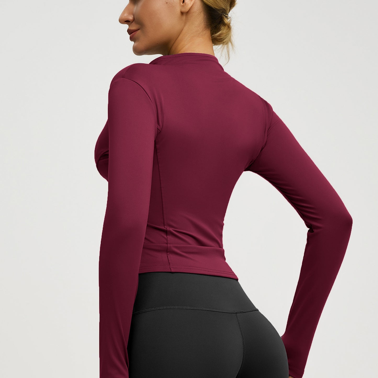 Women's Slim Fit Naked Feel Sports Jacket, Breathable Workout Top for Running & Fitness, European & American Size Yoga Wear