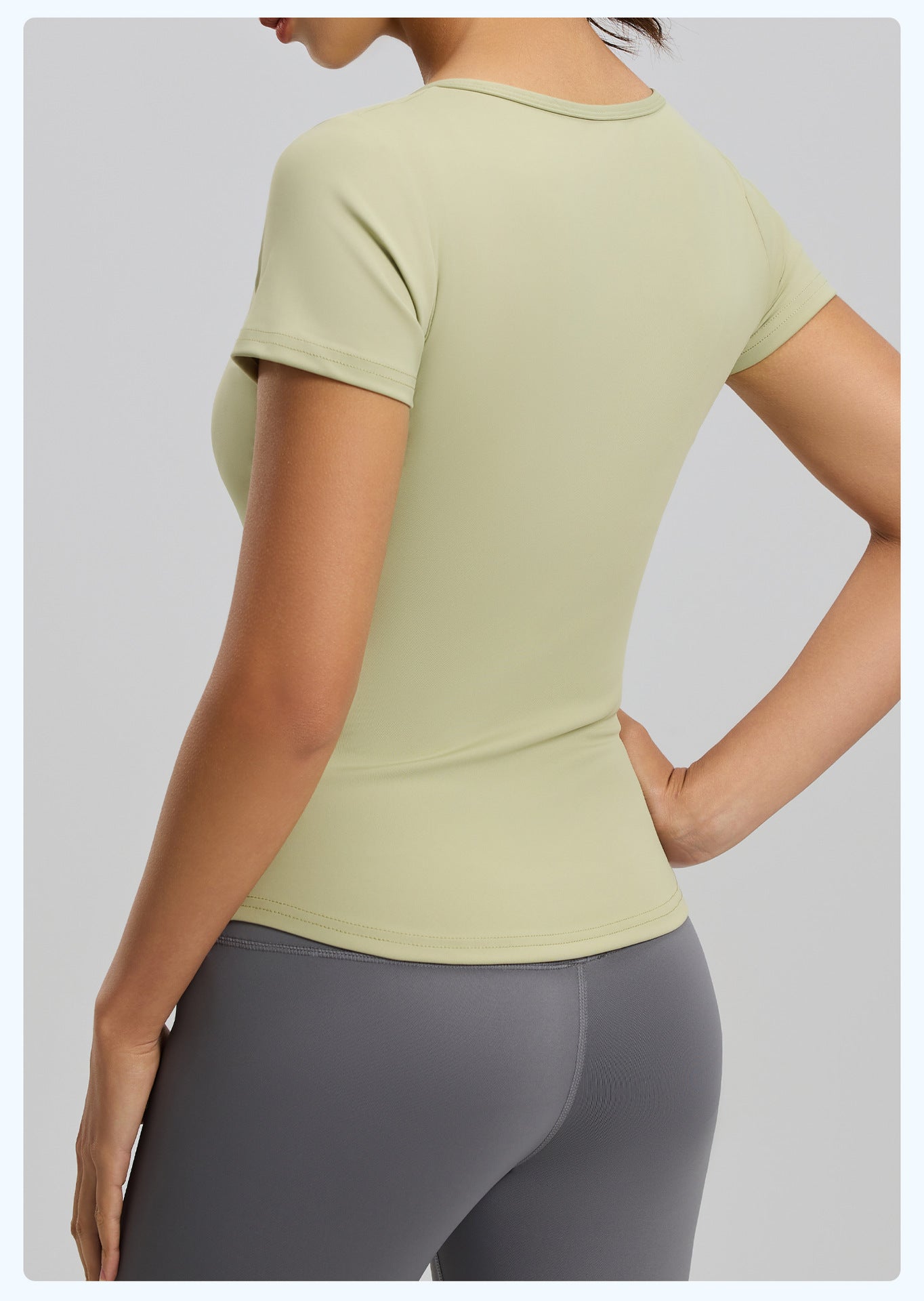 Women's V-Neck Ruched Yoga Short Sleeve – Naked Feel, Quick-Dry, Workout Running Top