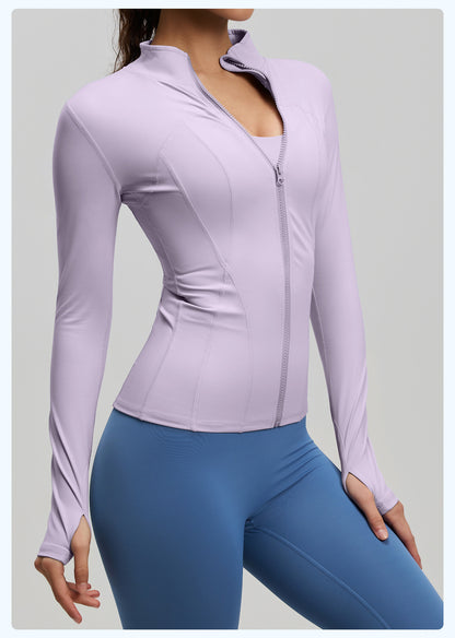 Women's Naked Feeling Yoga Top, Slim Fit Workout Sports Shirt, Tight Training Running Jacket
