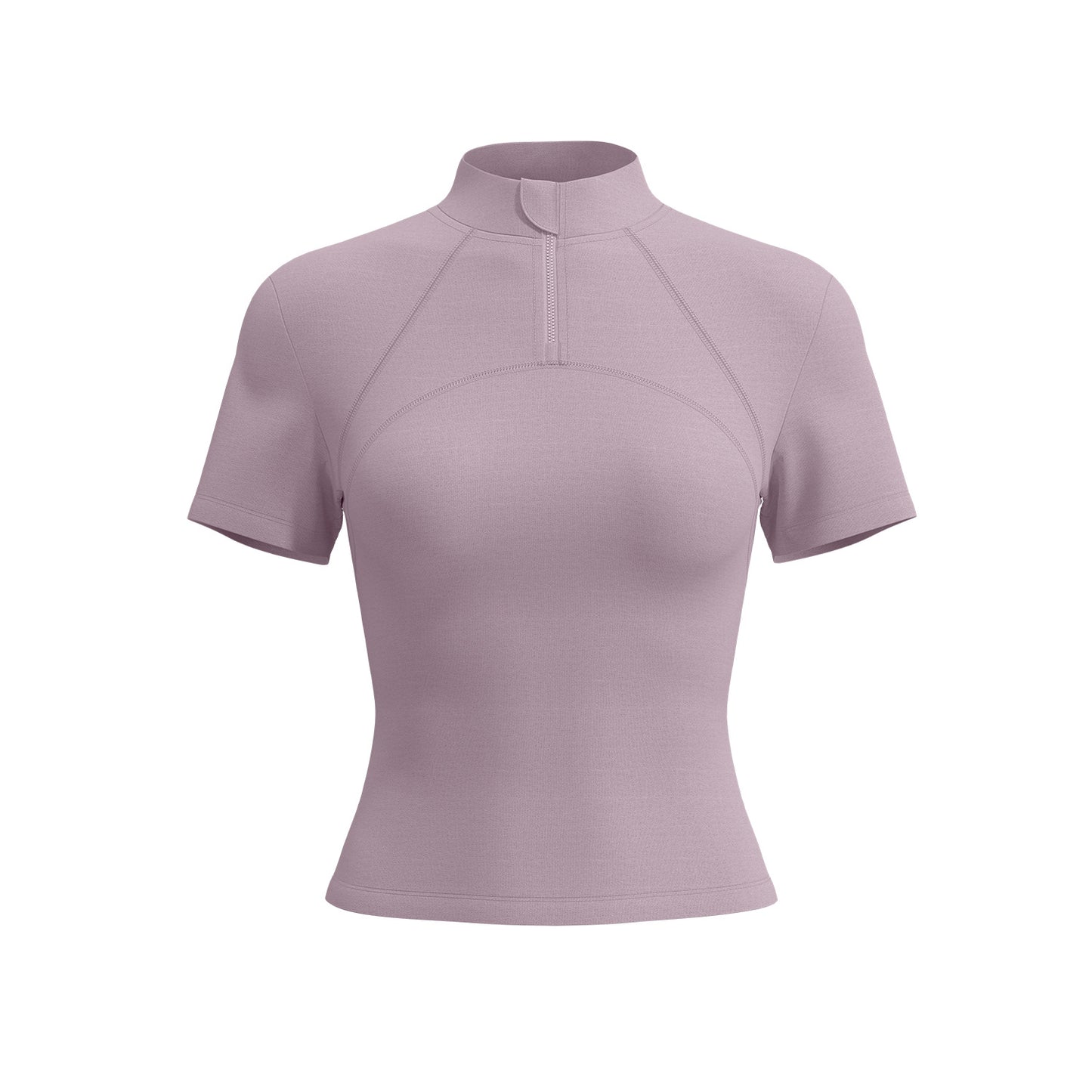 New Summer Women Half-Zip Yoga Short Sleeve T-Shirt, Slim Fit High-Stretch Breathable Fitness Athletic Top, Sweat-Wicking Sport Tee for Outdoor Running, Gym Training & Daily Workout