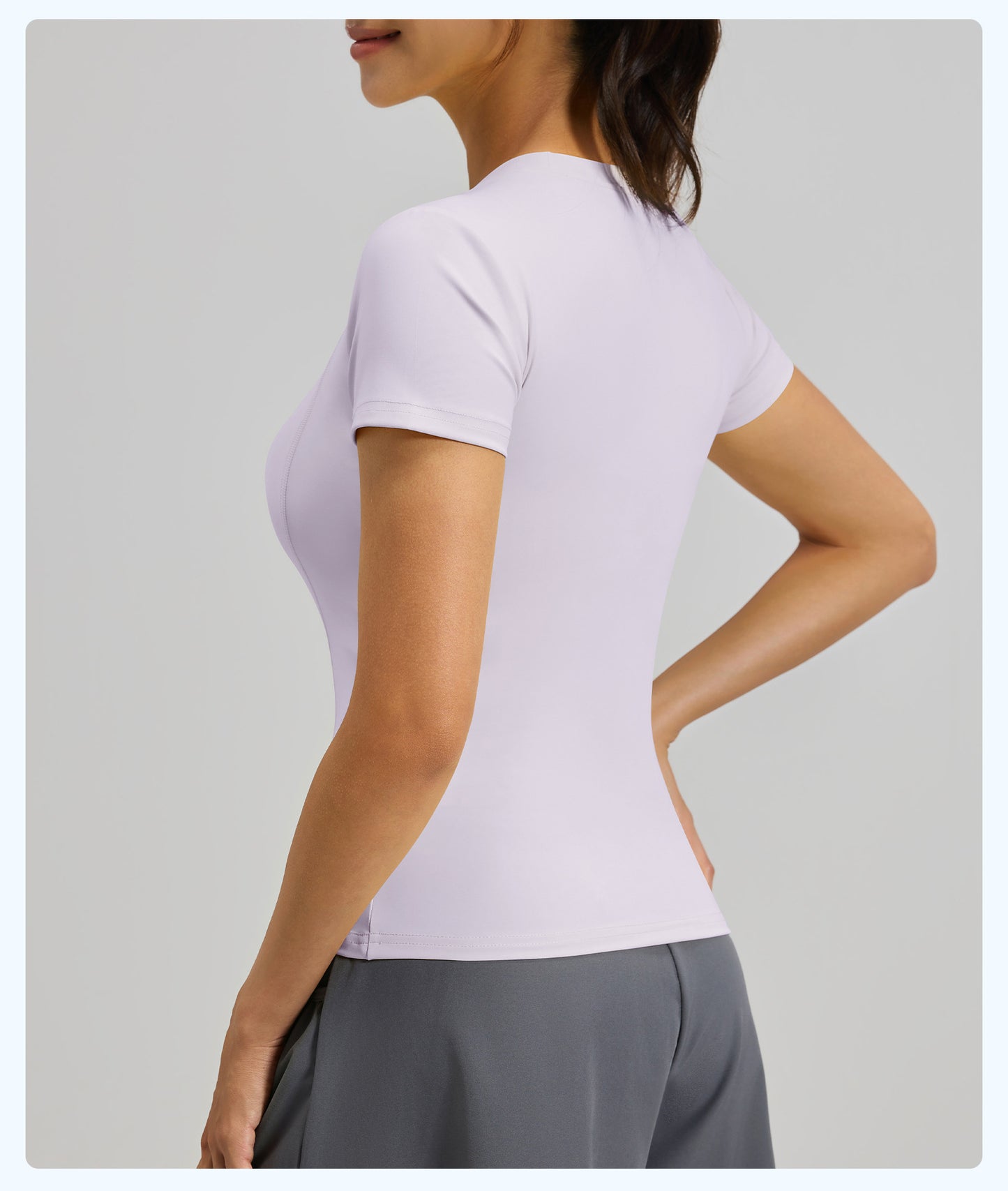 Women's Slim Fit Yoga Short Sleeve Top, Lightweight Stretch Sports T-Shirt, Breathable Activewear Ideal for Running, Gym Fitness and Daily Workout