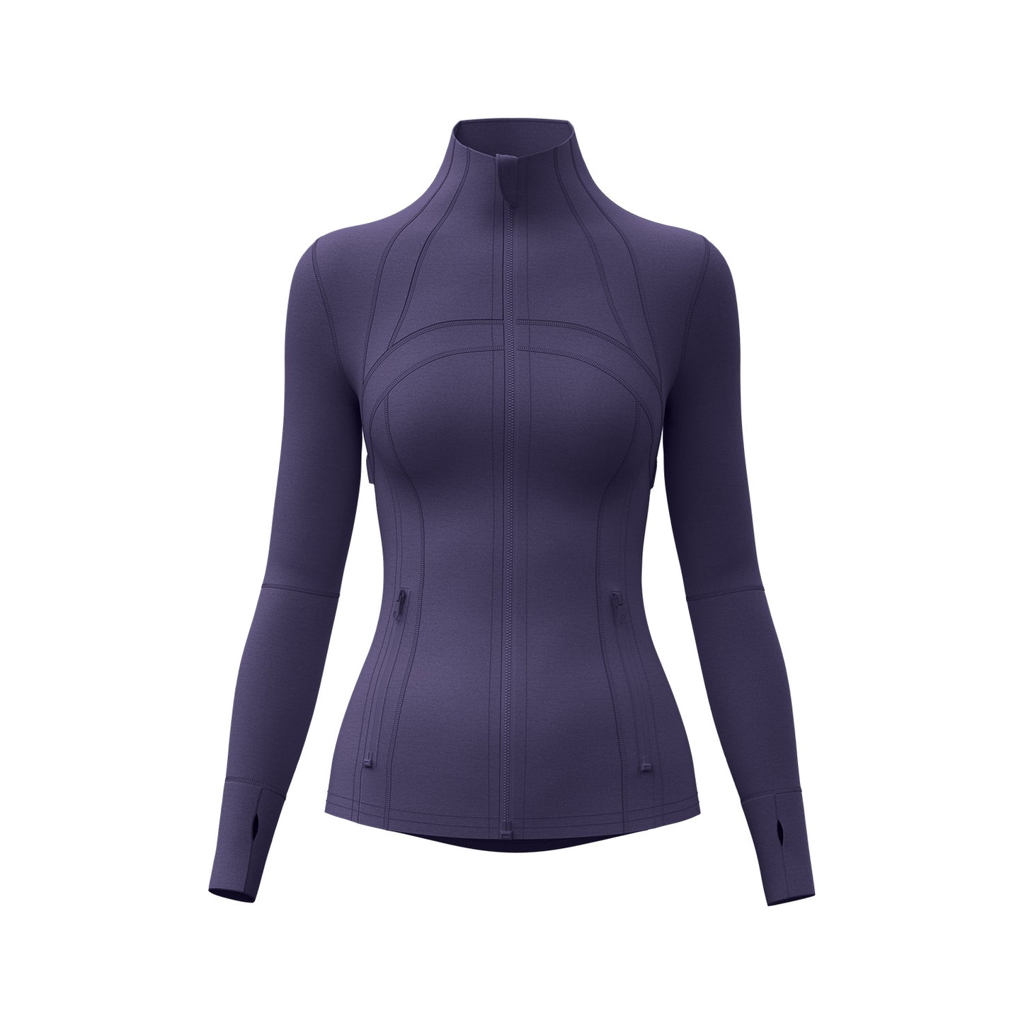 Women's Color Block Workout Jacket, Breathable Stretch Sports Coat with Pockets, Running Cycling Yoga Jacket