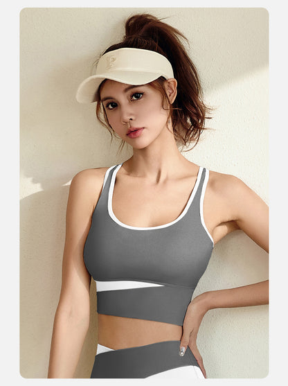 High-Support Shockproof Sports Bra • Seamless Push-Up Workout Tank Top for Running & Yoga