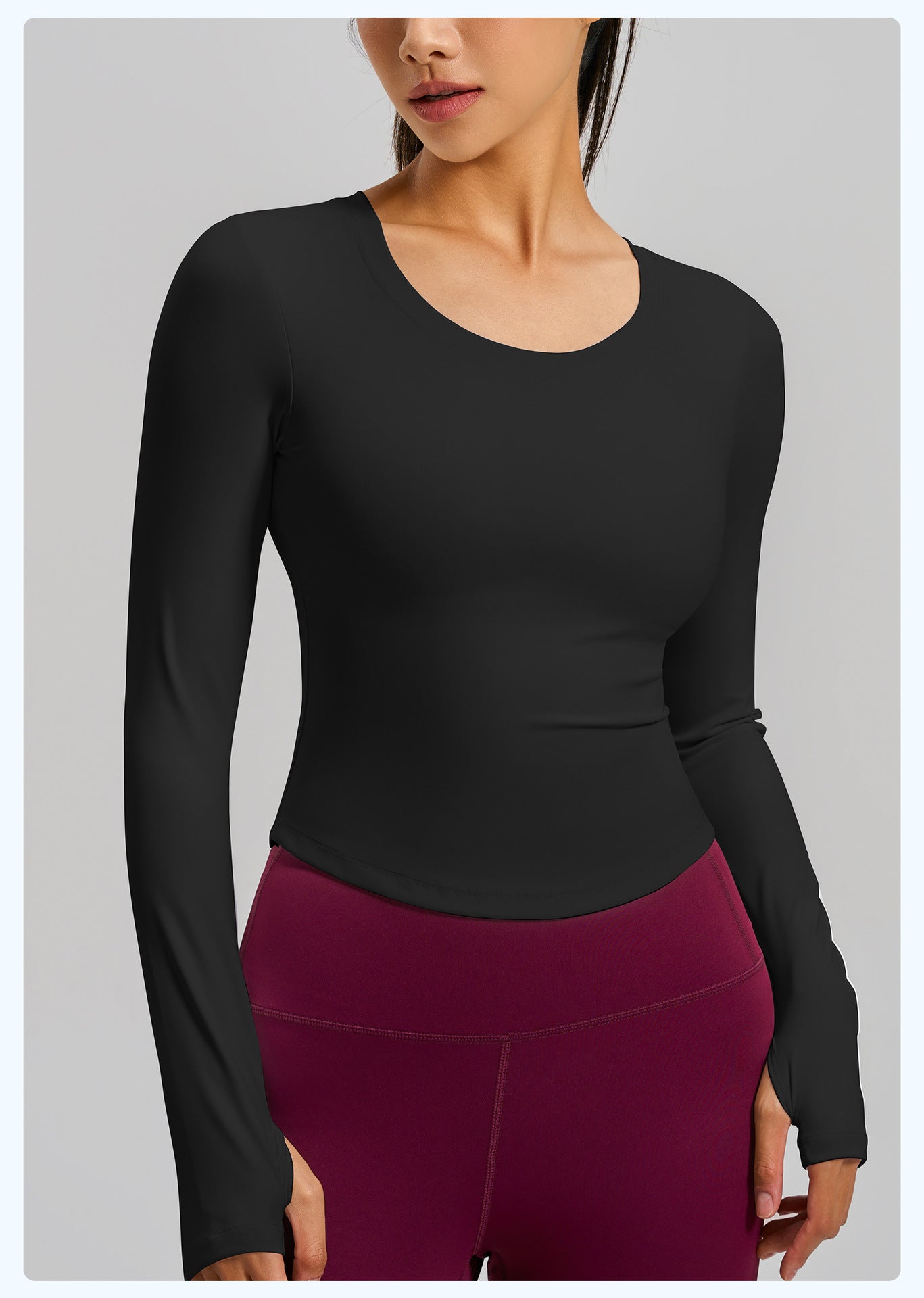 Women's New Long Sleeve Sports Top, Naked Feeling Slim Fit Running Shirt, Built-in Bra Yoga Workout Tee