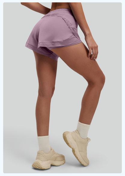 Women's Mesh Yoga Shorts, Peach Butt Lifting Fitness Shorts, Seamless Naked Feeling with Pockets