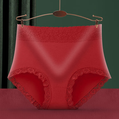 Women’s Plus Size High Waist Cotton Briefs, Seamless Lace Trim Underwear with Cotton Lined Crotch, Multi Color Everyday Panties