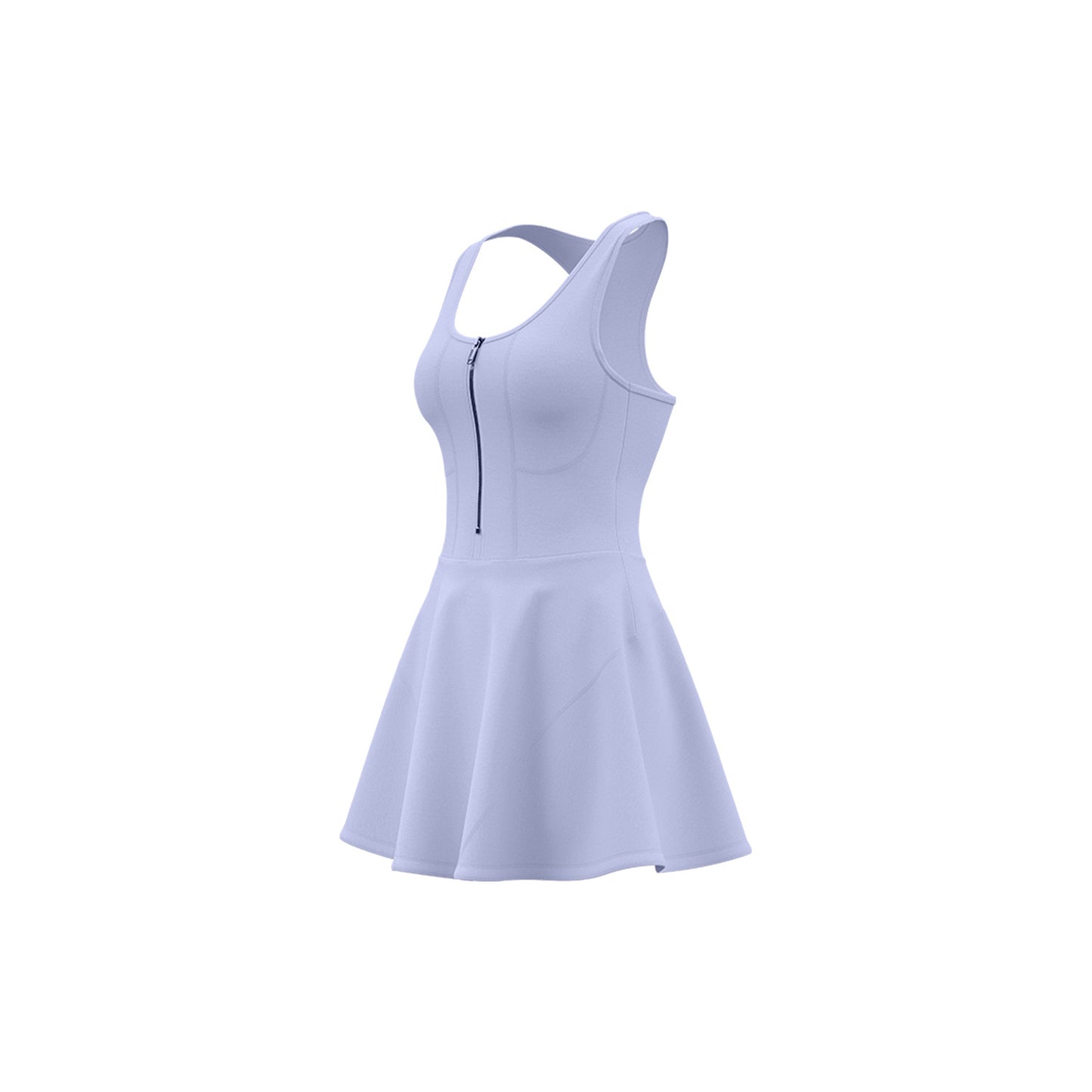 Women's Zipper Sports Dress, Anti-Exposure Lining, Outdoor Running Workout Fitness Yoga Dress